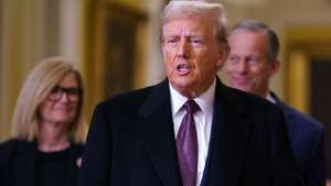epa11813887 US President-elect Donald Trump and Melania Trump (not pictured) arrive at the US Capitol in Washington, DC, USA, 08 January 2025. President-elect Trump payed his respects to former US President Jimmy Carter who died at age 100 in his hometown of Plains, Georgia, on 29 December 2024, and will be meeting with Republican Senators while he is at the Capitol.  EPA/WILL OLIVER