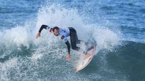 epa11967709 Portuguese surfer Frederico Morais in action during the Meo Rip Curl Pro Portugal surfing event as part of the World Surf League (WSL) World Tour at Supertubos beach in Peniche, Portugal, 16 March 2025.  EPA/CARLOS BARROSO