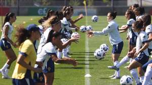 Jogadoras da seleção nacional feminina de futebol, durante o treino da equipa de preparação para os jogos com a Inglaterra e a Bélgica para a Liga das Nações, na Cidade do Futebol, em Oeiras, 27 de maio de 2025. JOSÉ SENA GOULÃO/LUSA