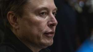epa12023456 Elon Musk, CEO of Tesla and senior advisor to US President Donald Trump, looks on during a Cabinet meeting in the Cabinet Room of the White House in Washington, DC, USA, 10 April 2025.  EPA/SHAWN THEW / POOL