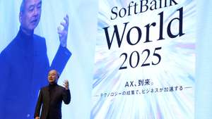 epa12240265 SoftBank Group Corp. Chairman and CEO Masayoshi Son speaks during the event ’SoftBank World 2025’ in Tokyo, Japan, 16 July 2025. SoftBank Group and OpenAI are moving forward with plans to offer generative AI-powered business automation services to major Japanese corporations.  EPA/FRANCK ROBICHON