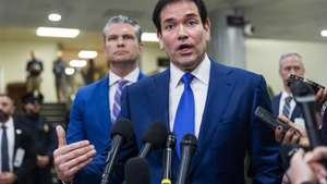 epa12634345 US Secretary of State Marco Rubio (C), alongside Secretary of Defense Pete Hegseth (L), speaks to reporters after briefing US Senators about the capture of Venezuelan President Nicolas Maduro in the US Capitol in Washington, DC, USA, 07 January 2026. After briefing the Senators, Trump administration officials are expected to brief House lawmakers.  EPA/JIM LO SCALZO