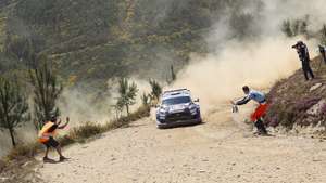 epa12106807 Takamoto Katsuta of Japan drives his Toyota GR Yaris Rally 1 during the WRC Rally de Portugal 2025 in Arganil, Portugal, 16 May 2025.  EPA/PAULO NOVAIS