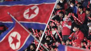 epa06391582 Supporters cheer for the North Korean soccer team during the East Asian Football Federation (EAFF) E-1 Football Championship women's match between Japan and North Korea in Chiba, east of Tokyo, Japan, 15 December 2017.  EPA/KIYOSHI OTA