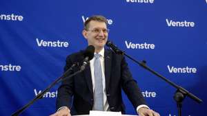 epa12847450 Chairman of Venstre Troels Lund Poulsen speaks at Venstre's election celebration in Copenhagen, Denmark, 24 March 2026. Danish voters on 24 March headed to the polls for a snap parliamentary election.  EPA/BO AMSTRUP  DENMARK OUT