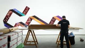 Visita guiada à Coleção de Arte Contemporânea do Estado – CACE, durante os preparativos para a inauguração prevista para 01 de julho, em Alcabideche, Cascais, 17 de junho de 2026. O espaço que acolhe a Coleção de Arte Contemporânea do Estado (CACE) vai inaugurar a 01 de julho em Alcabideche, Cascais, reunindo pela primeira vez num único edifício grande parte do acervo nacional e revelando os bastidores da sua gestão, conservação e circulação. (ACOMPANHA TEXTO DA LUSA DO DIA 21 DE JUNHO DE 2026). RODRIGO ANTUNES/LUSA