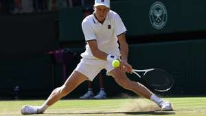 epa13083474 Jannik Sinner of Italy in action during his Men's Singles third round match against Jenson Brooksby of the USA at the Wimbledon Championships in London, Britain, 03 July 2026.  EPA/NEIL HALL