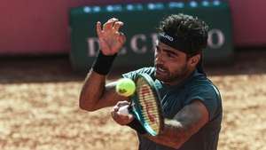 Frederico Ferreira Silva from Portugal in action against Luca Van Assche from France at the 32 round match of Estoril Open Tennis tournament in Estoril, on the outskirts of Lisbon, Portugal, 20 of July 2026. MIGUEL A. LOPES/LUSA