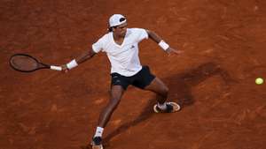 Henrique Rocha from Portugal in action against Pedro Martinez from Spain at the 32 round match of Estoril Open Tennis tournament in Estoril, on the outskirts of Lisbon, Portugal, 20 of July 2026. MIGUEL A. LOPES/LUSA