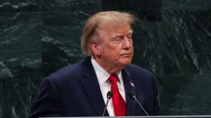 epa13255969 US President Donald Trump speaks during the General Debate of the 81st session of the United Nations (UN) General Assembly at United Nations Headquarters in New York, New York, USA, 22 September 2026.  EPA/OLGA FEDOROVA