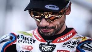 epa13296146 Portuguese rider Miguel Oliveira of ROKiT BMW Motorrad WorldSBK Team before the superpole race for the Estoril Round of the Superbike World Championship (SBK) at the Estoril Circuit, in Estoril, Portugal, 11 October 2026.  EPA/RODRIGO ANTUNES