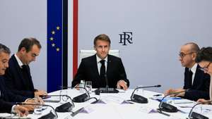 epa13314051 (From L) France's Justice Minister Gerald Darmanin, France's Prime Minister Sebastien Lecornu, France's President Emmanuel Macron, France's Interior Minister Laurent Nunez, and French Government Secretary General Laurence Marion take part in an Interministerial Crisis Meeting chaired by France's President at the Elysee Presidential Palace, in Paris, France, 18 October 2026, the day after riots and looting on the sidelines of nationwide protests against the high cost of living. The French president was to give a televised address at 18:00 GMT on 18 October 2026, his office said, in the wake of violent protests that rocked the country. The broadcast was to take place after a meeting between Macron and various ministers, the Elysee said.  EPA/LUDOVIC MARIN / POOL  MAXPPP OUT