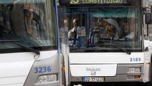Dois autocarros da STCP (Sociedade de Transportes Colectivos do Porto), no Porto, 16 de novembro de 2011.  JOSE COELHO/LUSA