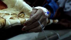 epa07445678 A cholera-infected Yemeni woman receives treatment at a cholera treatment center amid a new wave of cholera epidemic, in Sanaâ€™a, Yemen, 17 March 2019.  According to health reports, a new wave of a rapidly spreading cholera outbreak in Yemen has affected almost 90 thousand people and caused at least 130 associated deaths since January 2019. The World Health Organization (WHO) has reported around 1 million people in Yemen have been affected by the cholera epidemic and more than 2,515 associated deaths since April 2017.  EPA/YAHYA ARHAB