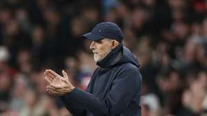 epa11979792 England manager Thomas Tuchel gestures during the FIFA World Cup 2026 Qualifiers soccer match between England and Albania in London, Britain, 21 March 2025.  EPA/ANDY RAIN