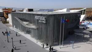 epa12020364 View of the Portugal Pavilion during the media day ahead of the opening of the 'Expo 2025 Osaka, Kansai, Japan', in Osaka, western Japan, 09 April 2025. The World Expo 2025 will open to the public on 13 April and will run until 13 October 2025 under the theme 'Designing Future Society for Our Lives'.  EPA/FRANCK ROBICHON