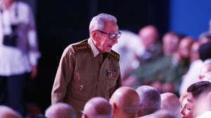 epa13167166 Former Cuban President Raul Castro attends the commemoration of the 100th anniversary of the birth of Cuban Revolution leader Fidel Castro at the Karl Marx Theater in Havana, Cuba, 13 August 2026. Cuba commemorated the 100th anniversary of Fidel Castro's birth (1926–2016) with a political and cultural event attended by his brother and former President Raul Castro and other relatives of the leader of the Cuban Revolution.  EPA/Ernesto Mastrascusa