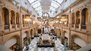epa08609253 A view of the inside of the Kelvingrove Museum and Art Gallery, which opened to the public for first time since the lockdown caused by the Coronavirus in Glasgow, Scotland, Britain, 17th August 2020.  EPA/Robert Perry