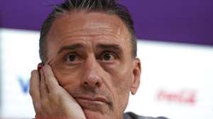 epa10347822 South Korea national soccer team head coach Paulo Bento speaks during a press conference in Doha, Qatar, 04 December 2022. South Korea will face Brazil on their round of 16 match at the FIFA World Cup on 05 December.  EPA/RUNGROJ YONGRIT