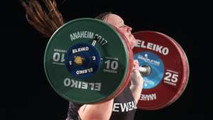 epa06370292 Transgender athlete Laurel Hubbard from New Zealand in action during the women's 90+ kg weight class competition at the Weightlifting World Championships in Anaheim, California, USA, 05 December 2017. Hubbard placed second in the Snatch event and second in the total for the 90+ kg weight class.  EPA/MIKE NELSON