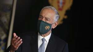 O Presidente da República, Marcelo Rebelo de Sousa, durante uma conferência de imprensa onde felicitou o atleta Pedro Pichardo pela conquista da medalha de ouro na prova do triplo salto dos Jogos Olímpicos Tóquio2020, destacando a melhor participação portuguesa de sempre, Palácio de Belém, Lisboa, 05 de agosto de 2021. O atleta natural de Cuba, de 28 anos, efetuou o seu melhor salto, de 17,98 metros, à terceira tentativa, e bateu o seu o recorde nacional por três centímetros, impondo-se ao chinês Yaming Zhu, com 17,57, e ao burquinense Fabrice Zango, com 17,47, que conquistaram as medalhas de prata e de bronze, respetivamente. MANUEL DE ALMEIDA/LUSA