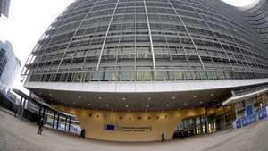 epa08026182 A photo taken with a fisheye lens shows the European Commission headquarters in Brussels, Belgium, 26 November 2019. President-Elect of the European Commission Ursula von der Leyen on 27 November 2019 will present her team of Commissioners-designate and the new Commission's programme to the European Parliament in Strasbourg, France. Members of the European Parliament (MEPs) will then discuss and decide (by simple majority) whether to elect the College of Commissioners or not.  EPA/OLIVIER HOSLET