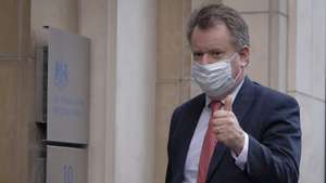 epa08902650 Britain's Chief Negotiator of Task Force Europe David Frost shows a thumb as he arrives a British delegation after negotiation in Brussels, Belgium, 24 December 2020. European Commission President Ursula von der Leyen announced on 24 December the EU and the UK reached a deal on the post-Brexit trade and security relations, a week before the end of the Brexit transition period.  EPA/OLIVIER HOSLET