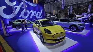 epa12437767 Electric cars Ford Puma Gen-E are displayed at the Ford stand during the Bucharest Auto Show (SAB) 2025, in Bucharest, Romania, 07 October 2025. At the SAB 2025 edition, visitors can check the newest car models, national premieres, cutting-edge technologies and over 600 brands in auto equipment, parts and auto services area spread across more than 37,000 square meters of exhibition space in Romania's capital, until October 12.  EPA/ROBERT GHEMENT