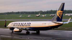 epa09224278 A Ryanair Boeing 737-800 lands in the Vilnius International Airport, in Vilnius, Lithuania, 23 May 2021. As Ryanair spokeswoman said, 'the aircraft carrying scores of passengers from Athens to Vilnius was diverted to the Belarusian capital under the escort of a Mig-29 fighter jet after its crew was notified by authorities in Minsk of a 'potential security threat on board'. A Ryanair flight from Athens, Greece to Vilnius, Lithuania, with Belarus' opposition journalist Roman Protasevich onboard, has been diverted and forced to land in Minsk on 23 May 2021, after alleged bomb threat. Protasevich was detained by Belarusian Police after landing, as Belarusian Human Rights Center 'Viasna' reports and Lithuanian President Gitanas Nauseda demanded immediate release of Protasevich.  EPA/STRINGER