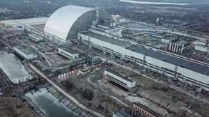 epa09863312 (FILE) - A still image taken from a handout file video made available by the Russian Defence ministry press-service on 07 March 2022 shows a general view of the Chernobyl Nuclear Power Plant (NPP) in Pripyat, Ukraine (reissued 01 April 2022). According to a statement on the situation in Ukraine by the International Atomic Energy Agency (IAEA) Director General on 31 March, Ukraine informed the IAEA that Russian forces that seized control of the Chernobyl Nuclear Power Plant (NPP) since 24 February 'had, in writing, transferred control of the NPP to Ukrainian personnel and moved two convoys of troops towards Belarus'.  EPA/RUSSIAN DEFENCE MINISTRY PRESS SERVICE HANDOUT -- BEST QUALITY AVAILABLE -- MANDATORY CREDIT: RUSSIAN DEFENCE MINISTRY PRESS SERVICE -- HANDOUT EDITORIAL USE ONLY/NO SALES