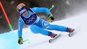 epa12730303 Federica Brignone of Italy competes in the Women's Super G of the Alpine Skiing competitions at the Milano Cortina 2026 Winter Olympic Games, Tofane ski centre in Cortina d'Ampezzo, Italy, 12 February 2026.  EPA/ANDREA SOLERO