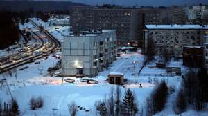 epa11198717 A view of the Siberian town of Ust-Ilimsk in Irkutsk region, some 5000 km from Moscow, Russia, 04 March 2024. The town was founded in 1966 during the construction of the Ust-Ilimsk Hydroelectric Power Station, on the Angara and the Ilim rivers in Eastern Siberia.  EPA/MAXIM SHIPENKOV