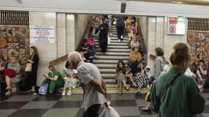 epa11565519 People take shelter from shelling at a metro station in Kyiv, Ukraine, 26 August 2024, after morning combined shelling around all of the territory of Ukraine. Ukrainian President Volodymyr Zelensky wrote on his telegram channel that Ukraine experienced a heavy Russian missile and drone attack. The attack targeted critical civilian infrastructure across the country, resulting in casualties and injuries. The Ukrainian president expressed his condolences to the victims' families and assured that injured people are receiving necessary assistance. Russian troops entered Ukrainian territory on 24 February 2022, starting a conflict that has provoked destruction and a humanitarian crisis.  EPA/DANYLO ANTONIUK