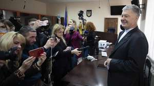 Uma fotografia do antigo presidente da Ucrânia, Petro Poroshenko