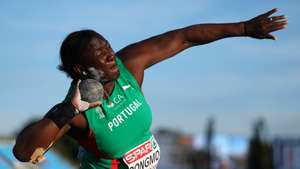 epa13159972 Auriol Dongmo of Portugal competes in the Shot Put Women final at the European Athletics Championships Birmingham 2026, Birmingham, Britain, 10 August 2026.  EPA/ADAM VAUGHAN