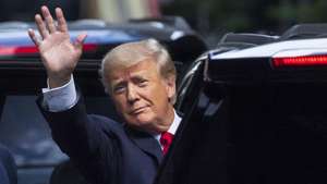 epa09312287 Former US President Donald Trump waves to pedestrians as he leaves Trump Tower in New York, New York, USA, 29 June 2021. According to news reports, prosecutors in New York District Attorney Cyrus Vance's office may unveil an indictment against the Trump Organization for allegedly failing to pay taxes on corporate benefits and perks. According to Ronald Fischetti, a New York attorney who is representing Trump, the former president is not expected to be personally charged in the case.  EPA/JUSTIN LANE
