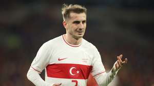 epa10988611 Kerem Akturkoglu of Turkey reacts during the UEFA EURO 2024 Group D qualification match between Wales and Turkey in Cardiff, Britain, 21 November 2023.  EPA/ADAM VAUGHAN