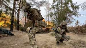 epa11613954 A still image taken from a handout video made available by the Russian Defence Ministry Press-Service on 19 September 2024 shows Russian servicemen firing a 'Giatsint-B' towed 152 mm field gun towards Ukrainian positions, at an undisclosed location in Russia. The Russian Defense Ministry reported that Ukrainian troops losses in the Kursk direction in one day amounted to more than 300 servicemen, and over the entire period of its military operations to more than 14,000 soldiers. Fighting between Russian and Ukrainian forces has been ongoing in the Kursk region since 06 August following a Ukrainian military incursion into Russia's border region.  EPA/RUSSIAN DEFENCE MINISTRY PRESS SERVICE/HANDOUT HANDOUT -- MANDATORY CREDIT -- BEST QUALITY AVAILABLE -- HANDOUT EDITORIAL USE ONLY/NO SALES