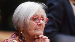epa12684729 Tatiana Bucci, a Holocaust survivor, addresses Members of the European Parliament during a plenary session marking International Holocaust Remembrance Day at the European Parliament in Brussels, Belgium, 27 January 2026. The annual commemoration honors the victims of the Holocaust and marks the anniversary of the liberation of the Auschwitz-Birkenau Nazi concentration and extermination camp in 1945, while reaffirming the European Union’s commitment to remembrance, education, and the fight against antisemitism.  EPA/Olivier Hoslet