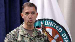 epa12798064 United States Central Command's Brad Cooper speaks during a press conference at CENTCOM headquarters at MacDill Air Force Base in Tampa, Florida, USA, 05 March 2026. Cooper, alongside US Secretary of Defense Pete Hegseth, provided an update on the war against Iran and the ongoing military campaign, Operation Epic Fury.  EPA/CRISTOBAL HERRERA-ULASHKEVICH
