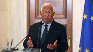 epa13209763 European Council President Antonio Costa makes a joint statement after his meeting with Greek Prime Minister Kyriakos Mitsotakis (not pictured) in Athens, Greece, 03 September 2026. Costa is in Athens on an one-day visit.  EPA/ORESTIS PANAGIOTOU