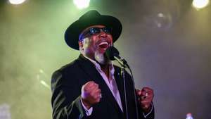 epa10576591 American singer and songwriter Big Daddy Wilson performs during his concert at the Veszprem Blues Festival in Veszprem, Hungary, 16 April 2023 (issued 17 April 2023). The event is part of the Veszprem-Balaton European Capital of Culture 2023 program series.  EPA/Tamas Vasvari HUNGARY OUT