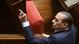 epa10240586 Leader of Forza Italia party, Silvio Berlusconi, reacts during the vote for the new president of the Senate, in Rome, Italy, 13 October 2022. Italian Senators and Deputies meet for the first time on 13 October following the 25 September elections.  EPA/ALESSANDRO DI MEO