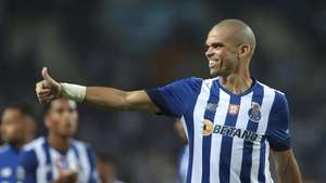 FC Porto’s Pepe reacts during FC Porto team presentation for the season 2022/2023 friendly soccer match with AS Monaco held at Dragão Stadium, Porto, Portugal, 23rd July 2022. MANUEL FERNANDO ARAUJO/LUSA