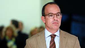 O ministro da Cultura, Pedro Adão e Silva, durante a inauguração da exposição “Quem conta um conto… Paula Rego na coleção de Serralves", no Museu de Arte Contemporânea de Serralves, no Porto,15 de novembro 2022. ESTELA SILVA/LUSA