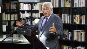 O primeiro-ministro, António Costa, intervém durante a visita à Fundação José Saramago, inserida nas comemorações do centenário do nascimento do escritor José Saramago, em Lisboa, 16 de novembro de 2022. ANTÓNIO PEDRO SANTOS/LUSA
