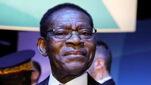 epa10332060 (FILE) Equatorial Guinea President Teodoro Obiang Nguema Mbasogo attends the plenary session of the Paris Peace Forum, in Paris, France, 12 November 2019 (reissued 27 November 2022). Obiang won a sixth term in office after he secured almost 95% of votes in general elections on 20 November, the government announced 26 November 2022.  EPA/LUDOVIC MARIN / POOL MAXPPP OUT