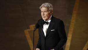 epa10519112 Harrison Ford during the 95th annual Academy Awards ceremony at the Dolby Theatre in Hollywood, Los Angeles, California, USA, 12 March 2023. The Oscars are presented for outstanding individual or collective efforts in filmmaking in 24 categories.  EPA/ETIENNE LAURENT