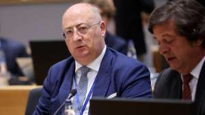 epa12994361 Portuguese Minister of Agriculture and Sea Jose Manuel Fernandes (L) and Portuguese Secretary of State for Fisheries and Maritime Affairs Salvador Malheiro (R) attend an Agriculture and Fisheries Council meeting in Brussels, Belgium, 26 May 2026. EU ministers will exchange views on the availability and affordability of fertilizers in the European Union following the presentation of the European Commission's Fertilizer Action Plan and also discuss trade-related agricultural issues.  EPA/Olivier Hoslet