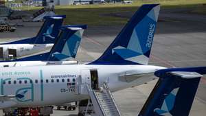 Aviões da Azores Airlines, no Aeroporto João Paulo II em Ponta Delgada, Açores